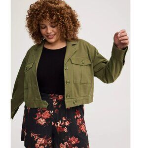 NWT Torrid 2 Twill Safari Jacket 2X 18 20
